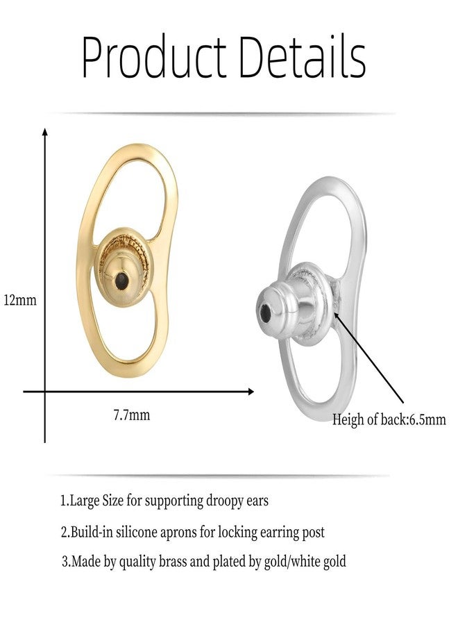 JIACHARMED Earring Backs for Droopy Ears, JIACHARMED Locking Bullet Earring Backs Replacements for Studs Large Earring Backings 6pcs Tight Earring Lifter Backers for Heavy Earrings,Mixed Color - Image 2